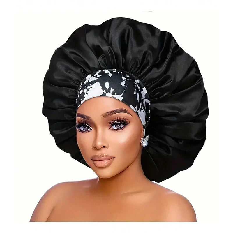 Women's Plain Color Bonnet Casual Fashion Ditsy Floral Print Wide Band Bonnet Soft Comfortable Sleeping Bonnet for Women & Girls