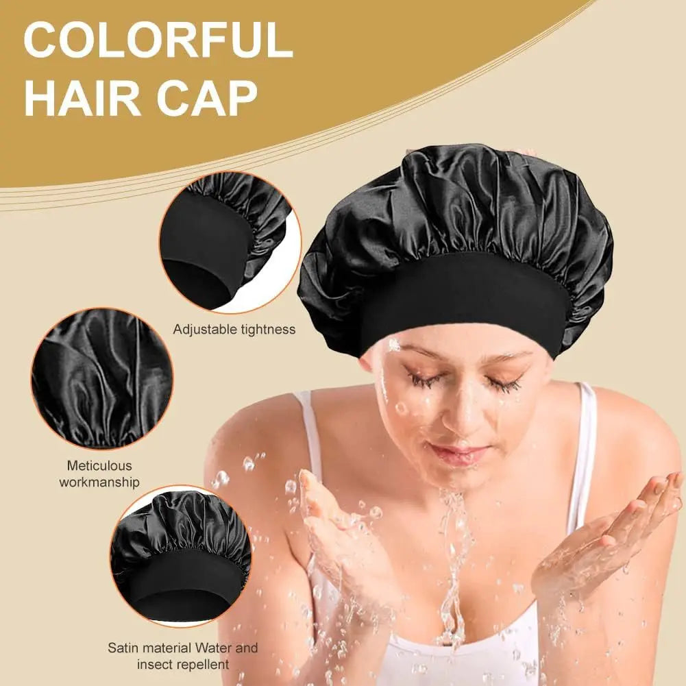 Silk Bonnet for Men Women Hair Bonnet for Sleeping,High Elasticity Wide Soft Band Sleep Cap for Curly Hair Braids