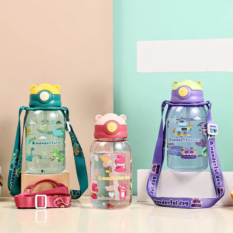 Kids Water Bottle Straw Spill Proof & Easy to carry