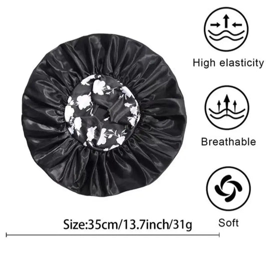 Women's Plain Color Bonnet Casual Fashion Ditsy Floral Print Wide Band Bonnet Soft Comfortable Sleeping Bonnet for Women & Girls