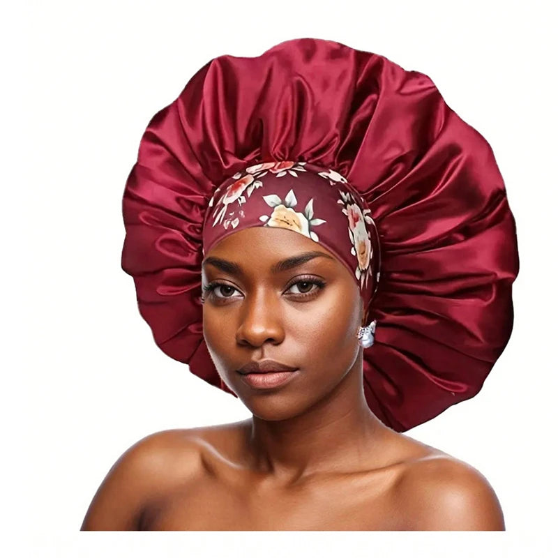 Women's Plain Color Bonnet Casual Fashion Ditsy Floral Print Wide Band Bonnet Soft Comfortable Sleeping Bonnet for Women & Girls