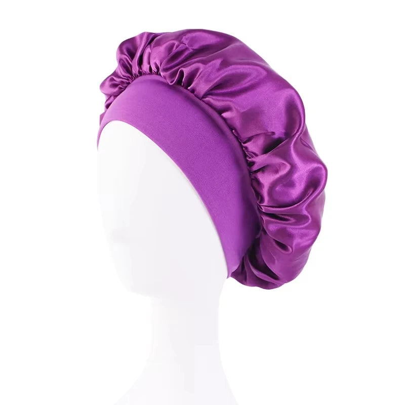 Silk Bonnet for Men Women Hair Bonnet for Sleeping,High Elasticity Wide Soft Band Sleep Cap for Curly Hair Braids