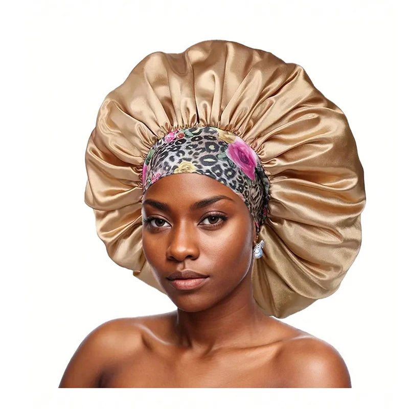 Women's Plain Color Bonnet Casual Fashion Ditsy Floral Print Wide Band Bonnet Soft Comfortable Sleeping Bonnet for Women & Girls
