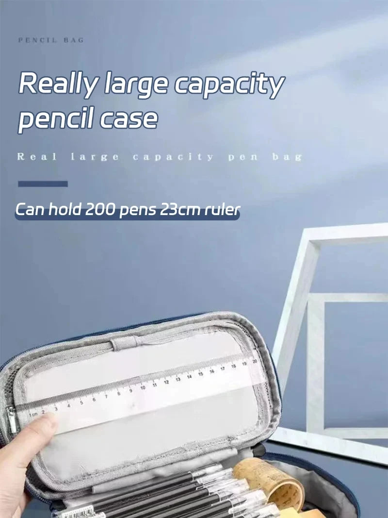 Large Capacity Pencil Case – Multifunctional Stationery Bag for School & Office