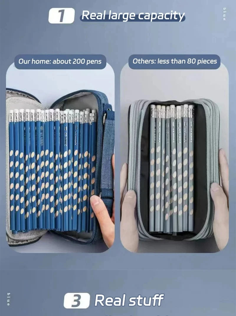 Large Capacity Pencil Case – Multifunctional Stationery Bag for School & Office