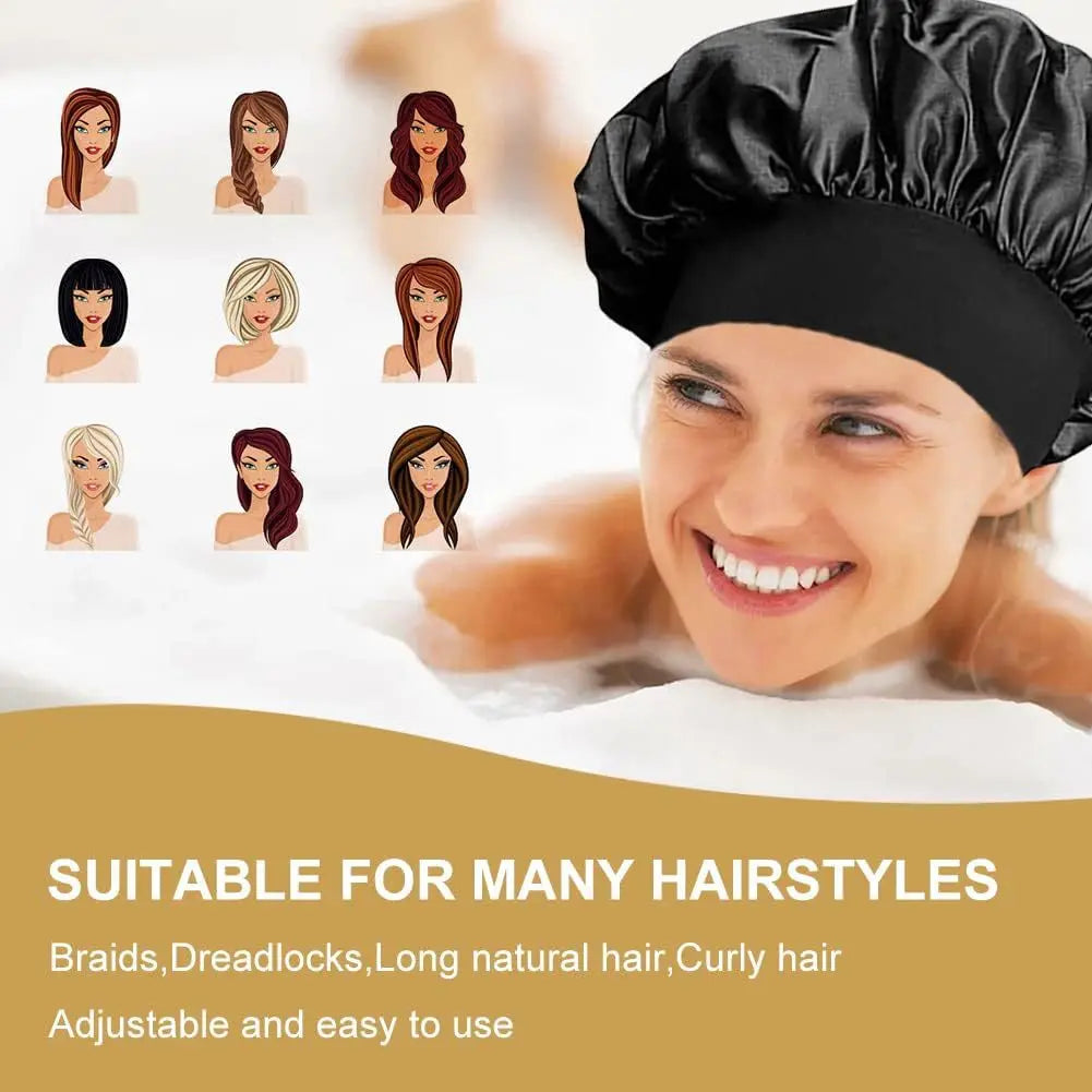 Silk Bonnet for Men Women Hair Bonnet for Sleeping,High Elasticity Wide Soft Band Sleep Cap for Curly Hair Braids