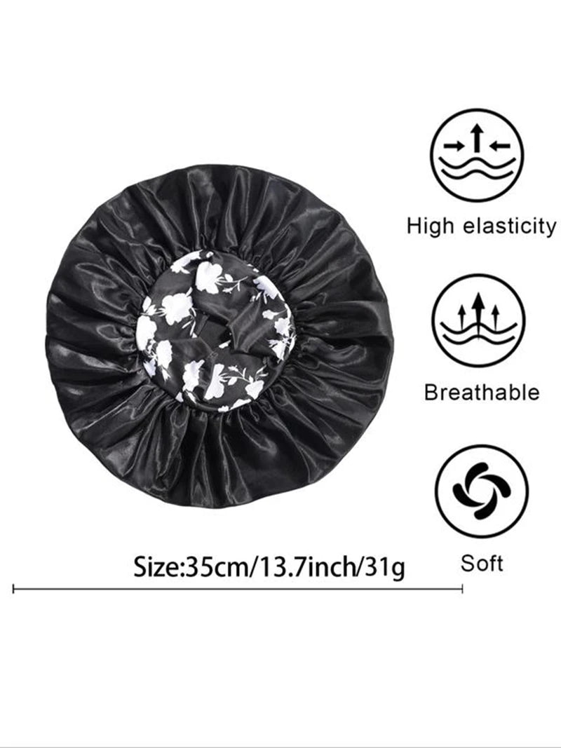 Women's Plain Color Bonnet Casual Fashion Ditsy Floral Print Wide Band Bonnet Soft Comfortable Sleeping Bonnet for Women & Girls