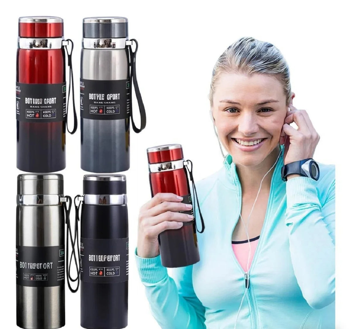 Insulated Water Bottle - Keeps Drinks Cold Or Hot All Day