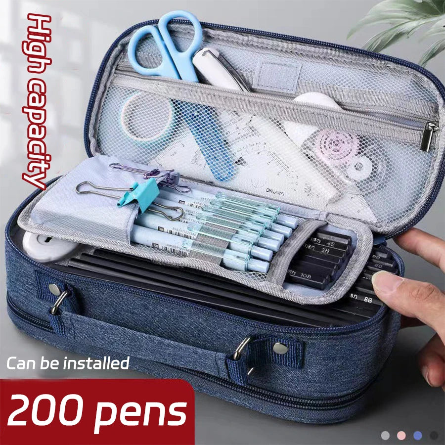 Large Capacity Pencil Case – Multifunctional Stationery Bag for School & Office