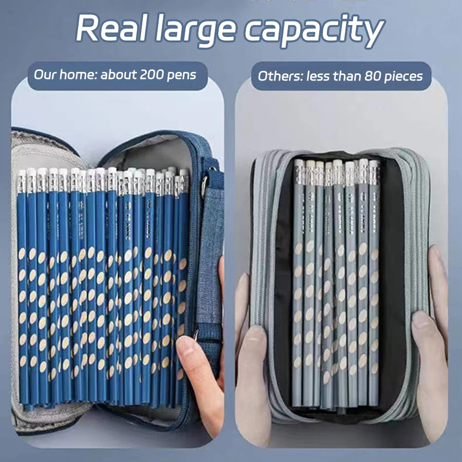 Large Capacity Pencil Case – Multifunctional Stationery Bag for School & Office