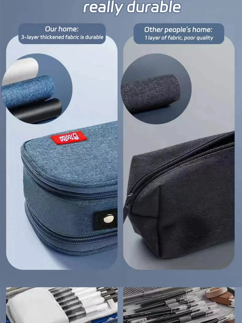 Large Capacity Pencil Case – Multifunctional Stationery Bag for School & Office
