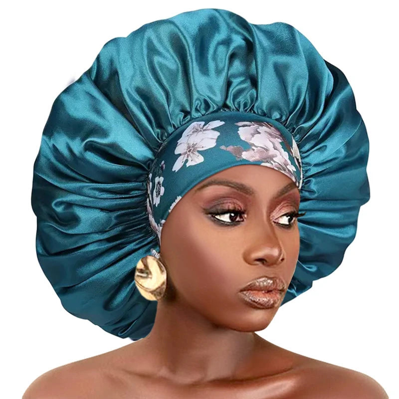 Women's Plain Color Bonnet Casual Fashion Ditsy Floral Print Wide Band Bonnet Soft Comfortable Sleeping Bonnet for Women & Girls