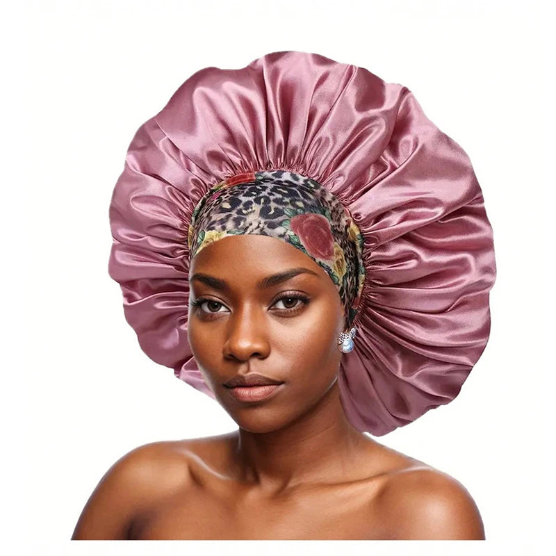 Women's Plain Color Bonnet Casual Fashion Ditsy Floral Print Wide Band Bonnet Soft Comfortable Sleeping Bonnet for Women & Girls