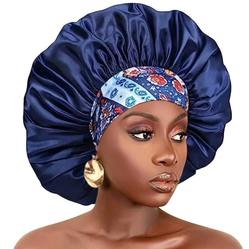 Women's Plain Color Bonnet Casual Fashion Ditsy Floral Print Wide Band Bonnet Soft Comfortable Sleeping Bonnet for Women & Girls