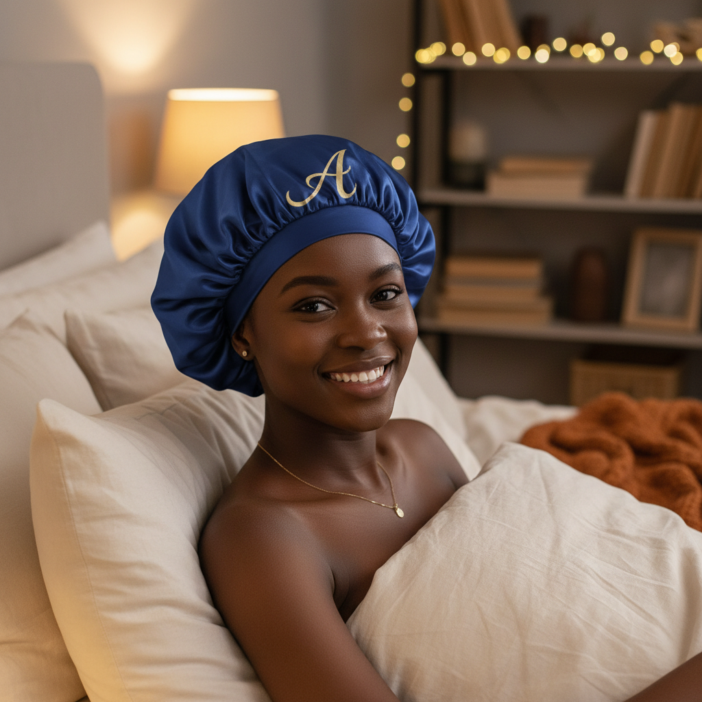 Letter A Satin Bonnet